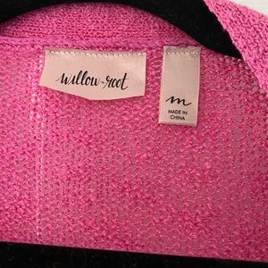 Hot pink the Buckle Willow and Root cardigan sweater with pockets medium